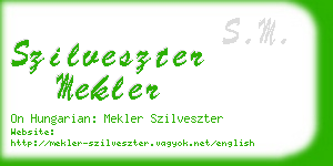 szilveszter mekler business card